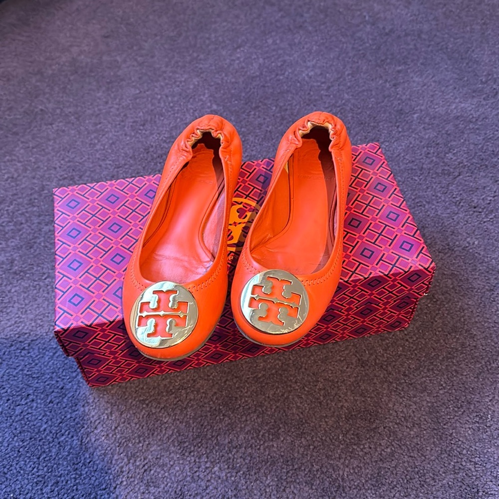 Orange Tory Burch flats